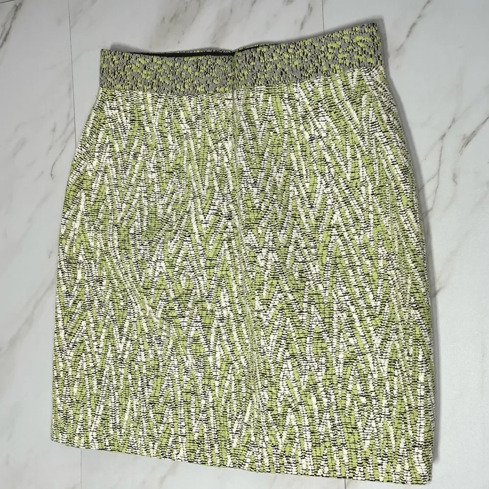 Proenza Schouler printed green textured mini pencil skirt size 0